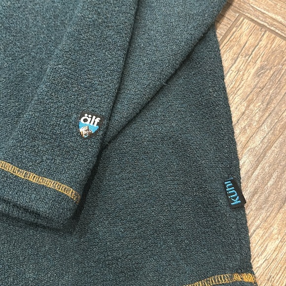 Kuhl Alfpaca Fleece Men’s Medium Green 1/4 Zip Pullover Sweater Hiking Outdoors - Picture 2 of 4